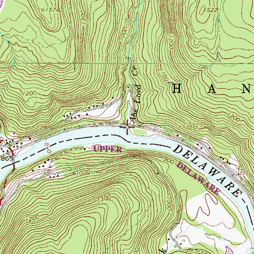 Topographic Map of Abe Lord Creek, NY