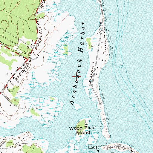 Topographic Map of Acabonack Harbor, NY