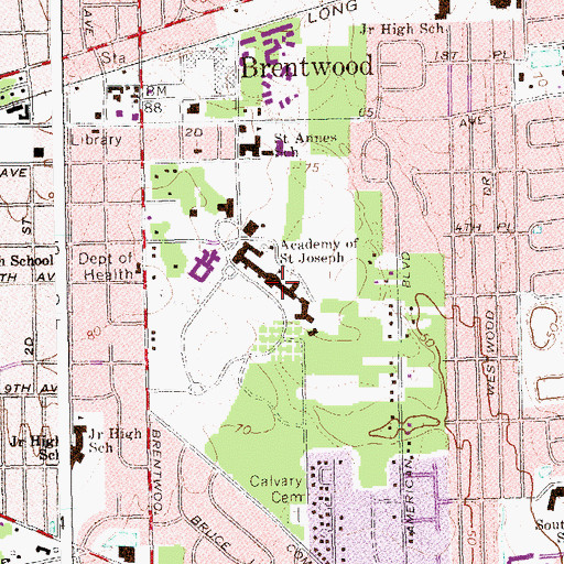 Topographic Map of Academy of Saint Joseph (historical), NY