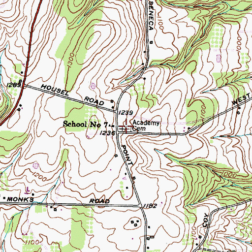 Topographic Map of Academy Cemetery, NY