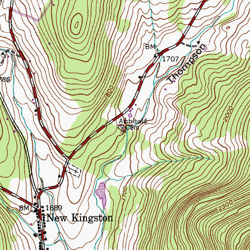 Topographic Map of Achibald Cemetery, NY