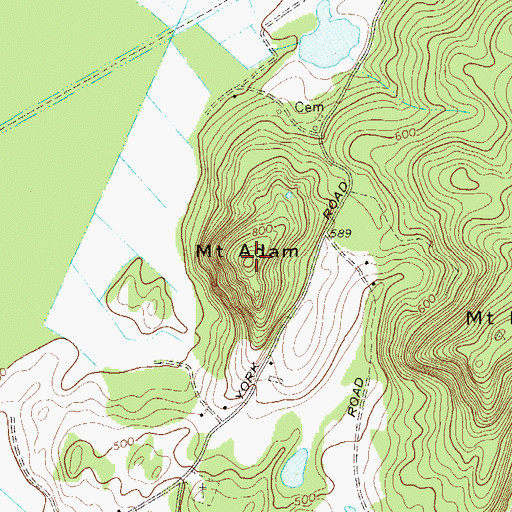 Topographic Map of Mount Adam, NY