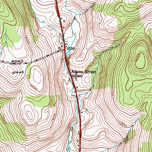 Topographic Map of Adams Street Cemetery, NY