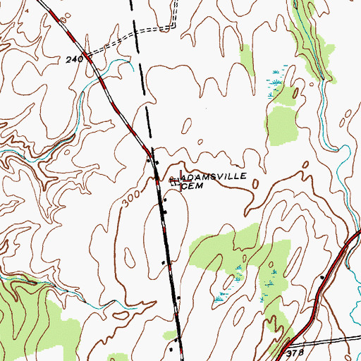 Topographic Map of Adamsville Cemetery, NY