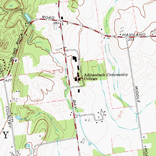 Topographic Map of Adirondack Community College, NY