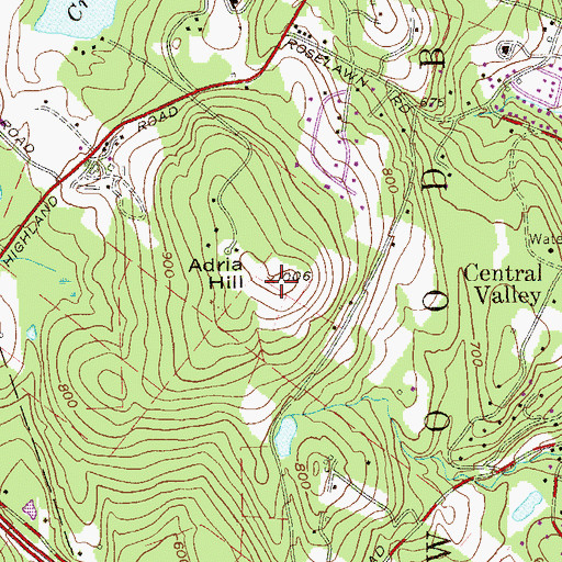 Topographic Map of Adria Hill, NY