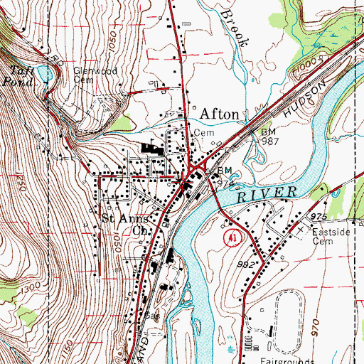 Topographic Map of Afton, NY