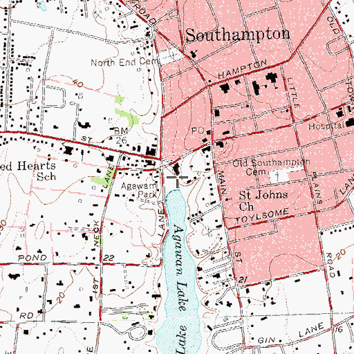 Topographic Map of Agawam Park, NY
