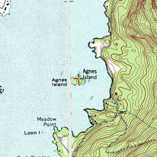 Topographic Map of Agnes Island, NY