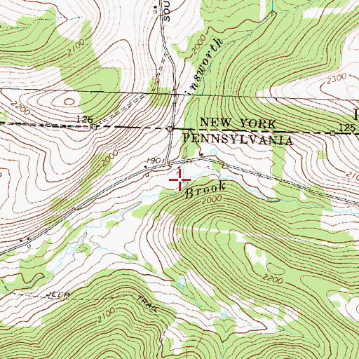 Topographic Map of Ainsworth Brook, NY