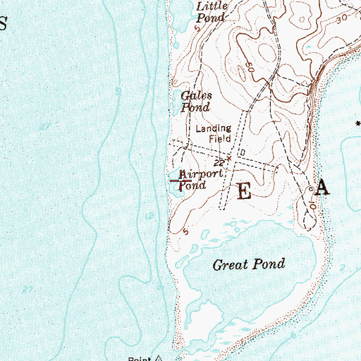 Topographic Map of Airport Pond, NY