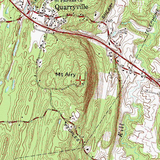 Topographic Map of Mount Airy, NY