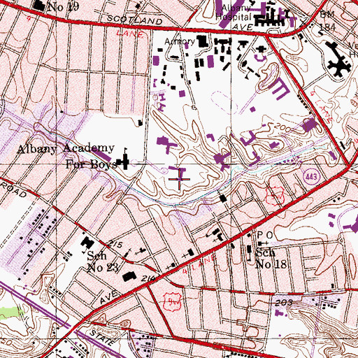 Topographic Map of Albany Academy for Girls, NY