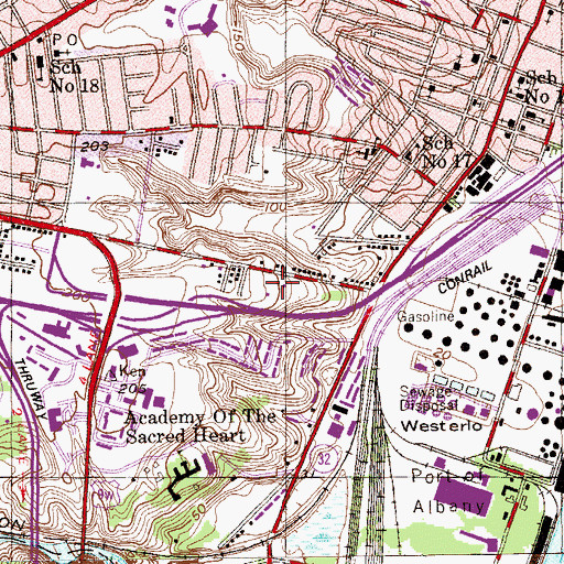 Topographic Map of Albany Hospital for Incurables (historical), NY