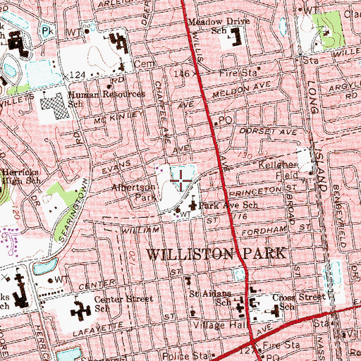 Topographic Map of Albertson Park, NY