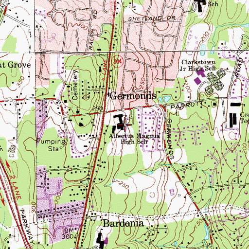 Topographic Map of Albertus Magnus High School, NY