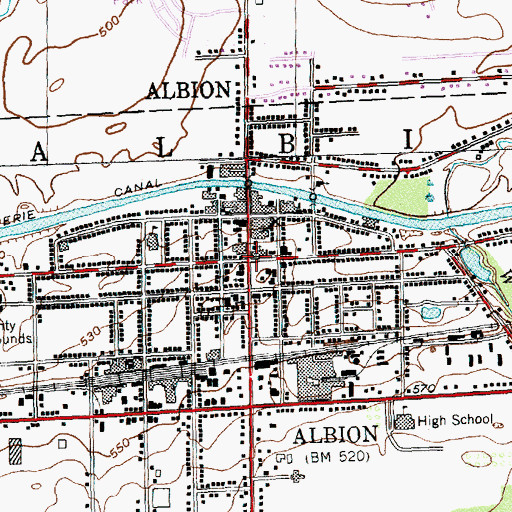 Topographic Map of Albion, NY