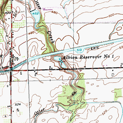 Topographic Map of Albion Reservoir Number One, NY