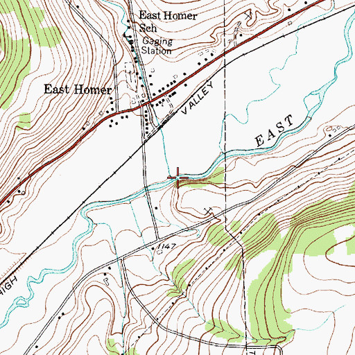 Topographic Map of Albright Creek, NY