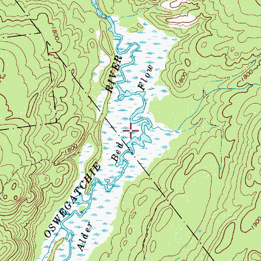Topographic Map of Alder Bed Flow, NY