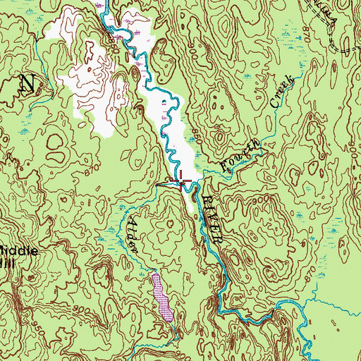 Topographic Map of Alder Creek, NY