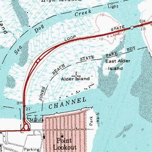 Topographic Map of Alder Island, NY