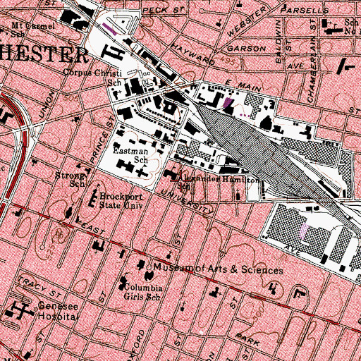 Topographic Map of Alexander Hamilton School, NY
