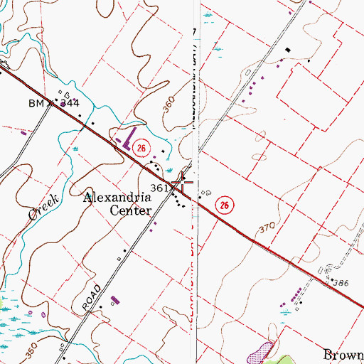 Topographic Map of Alexandria Center, NY