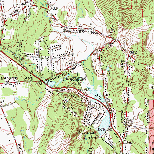 Topographic Map of Algonquin Park, NY