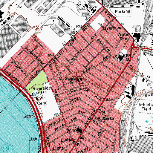 Topographic Map of All Saints School, NY