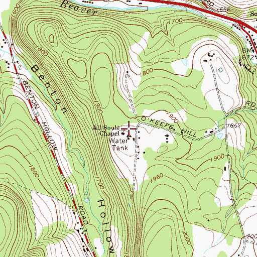 Topographic Map of All Souls Chapel, NY