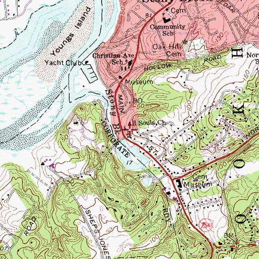 Topographic Map of All Souls Episcopal Church, NY