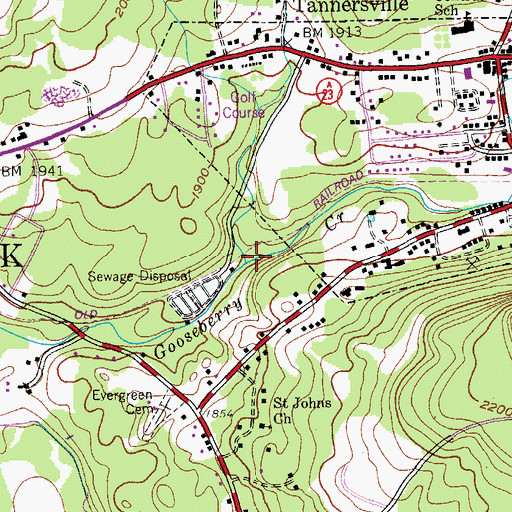 Topographic Map of Allen Brook, NY