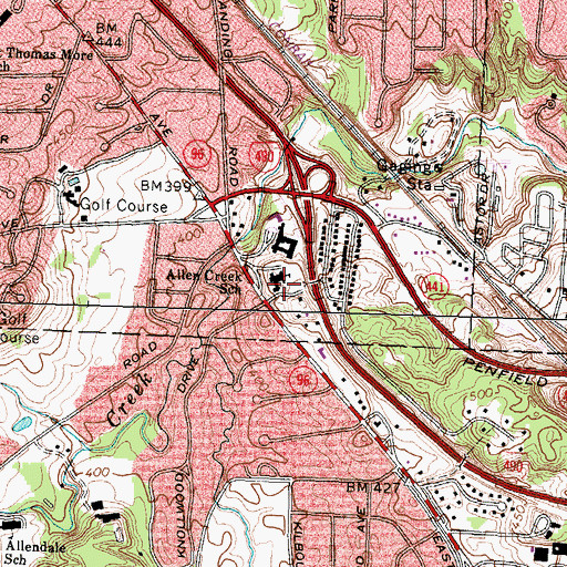 Topographic Map of Allen Creek School, NY