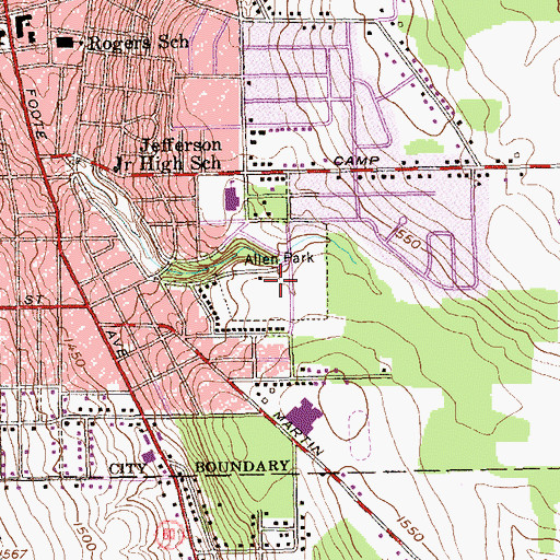 Topographic Map of Allen Park, NY