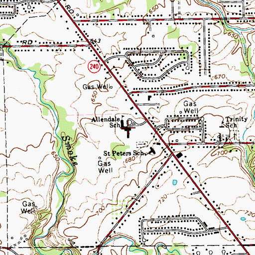 Topographic Map of Allendale Elementary School, NY