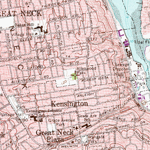 Topographic Map of Allenwood Park, NY