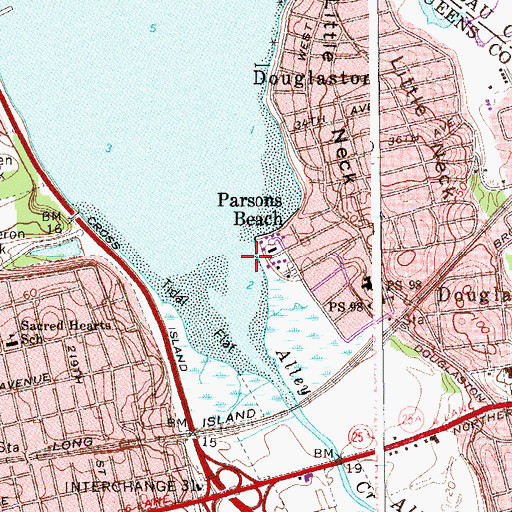 Topographic Map of Alley Creek, NY