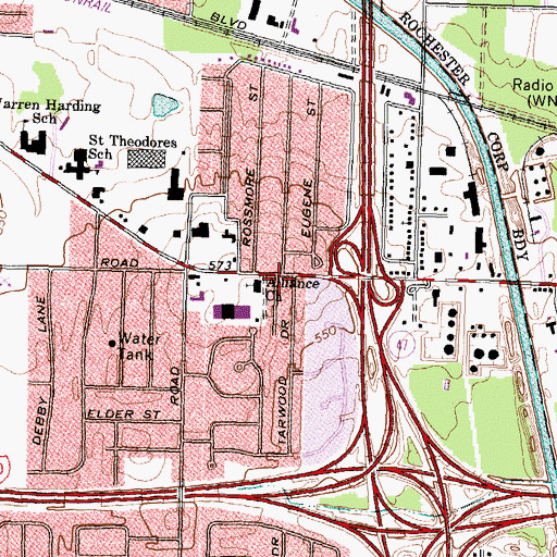 Topographic Map of Alliance Church, NY