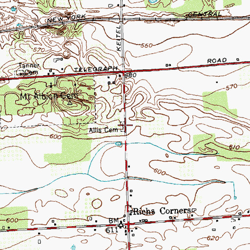 Topographic Map of Annis Cemetery, NY
