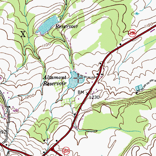 Topographic Map of Altamont Reservoir, NY
