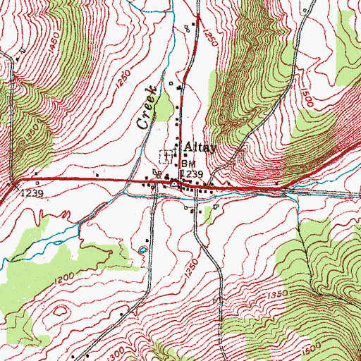 Topographic Map of Altay, NY