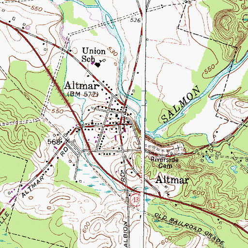 Topographic Map of Altmar, NY