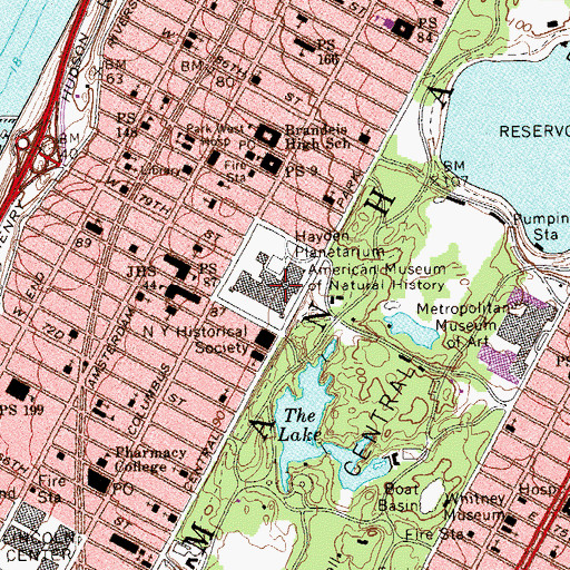Topographic Map of American Museum of Natural History, NY