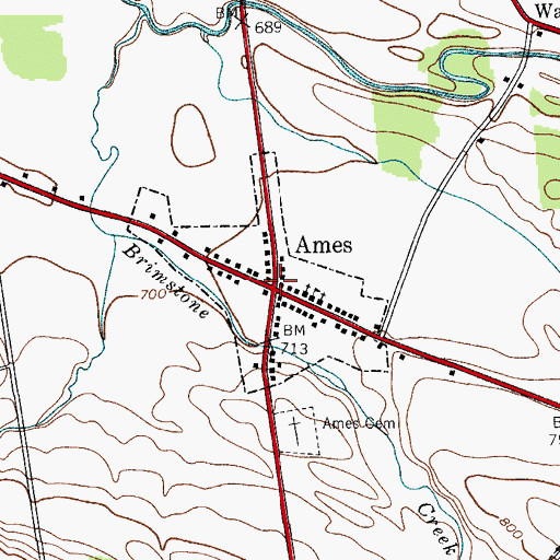 Topographic Map of Ames, NY