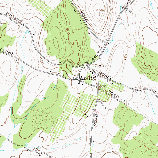 Topographic Map of Amity, NY