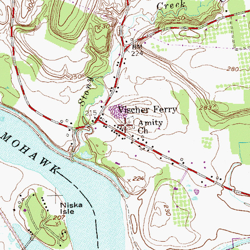 Topographic Map of Amity Dutch Reformed Church, NY