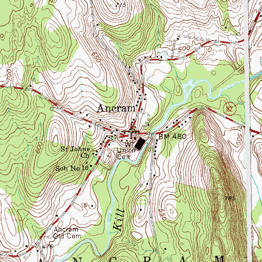 Topographic Map of Ancram, NY