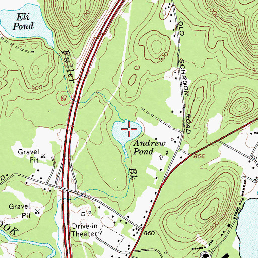 Topographic Map of Andrew Pond, NY