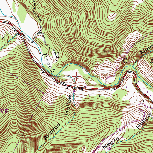 Topographic Map of Andrus Hollow, NY